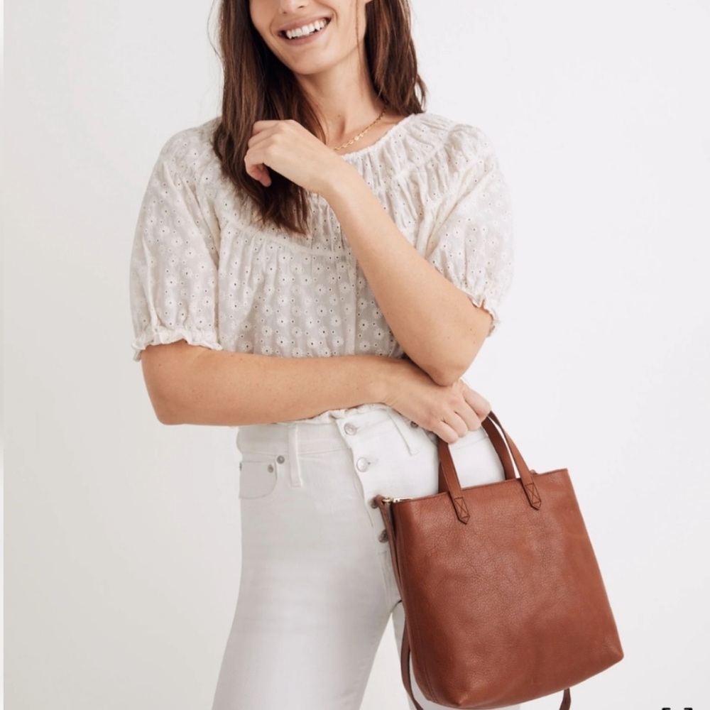 Madewell The Zip-Top Transport Crossbody Hand Bag in English Saddle Leather
